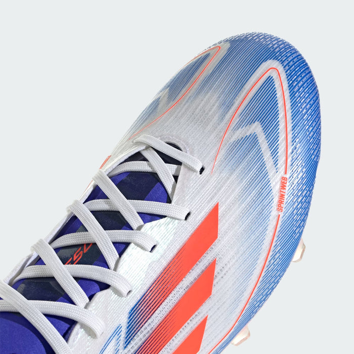 Adidas F50 Pro FG Football Boots (White/Solar Red/Lucid Blue)