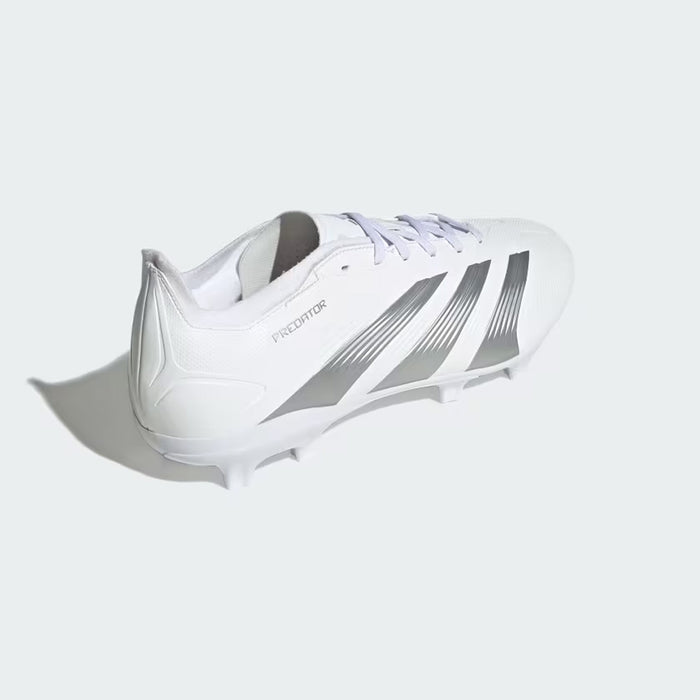 Adidas Predator 24 League Low FG Football Boots (White/Metallic Silver/Grey)