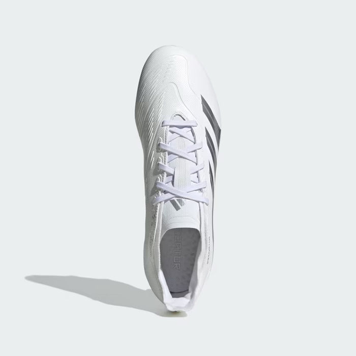Adidas Predator 24 League Low FG Football Boots (White/Metallic Silver/Grey)
