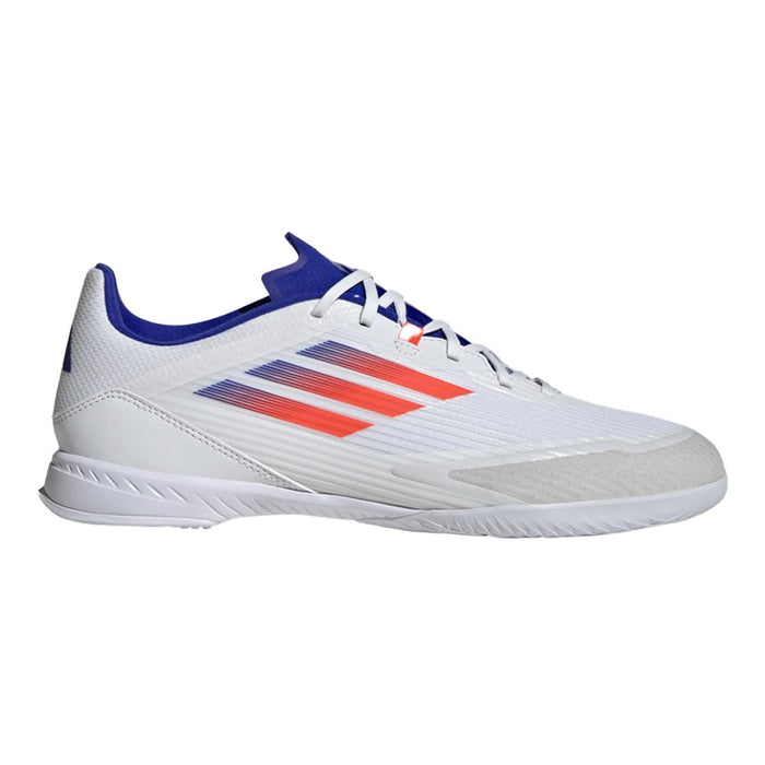 Adidas F50 League IN Indoor Football Shoes (Cloud White/Solar Red/Lucid Blue)
