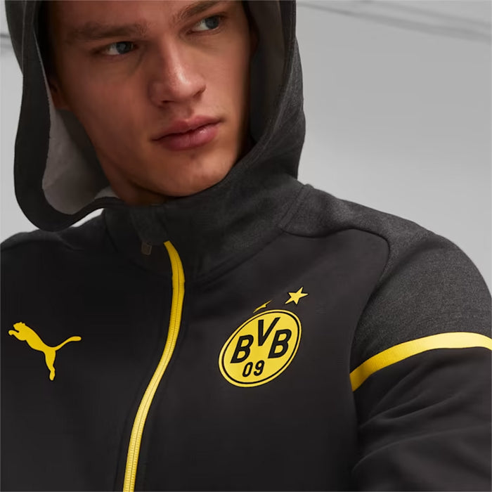 Borussia Dortmund Casuals Hooded Jacket (Black/Yellow)