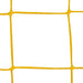 4mm HTPP yellow square-mesh futsal net close-up on a white background