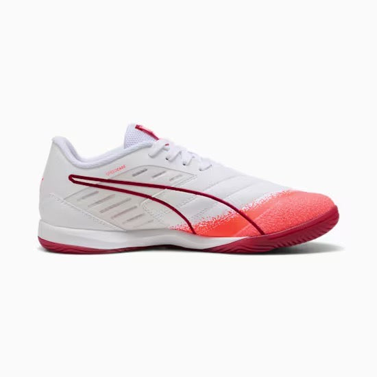 Puma Ibero IV IN Football Shoes (White/Glowing Red/Dark Crimson)