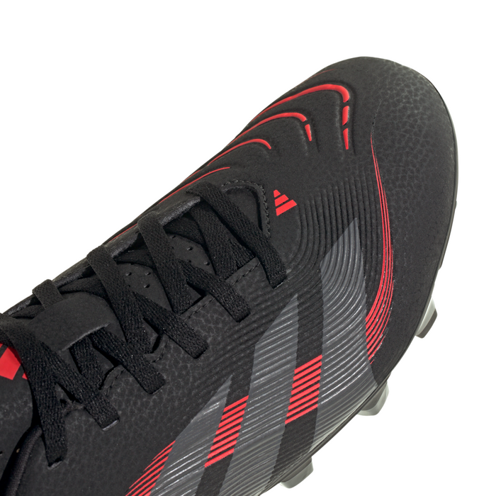 Adidas Predator Club FG/MG Boots (Black/Grey Four/Lucid Red)