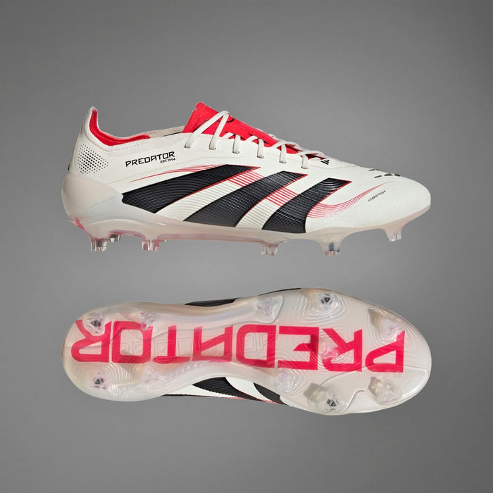 Adidas Predator Elite FG Football Boot (Off White/Core Black/Pure Ruby)