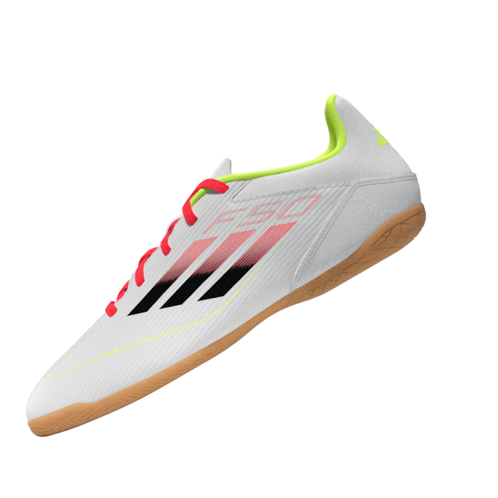 Adidas F50 Club IN Indoor Football Shoes (White/Black/Solar Yellow)