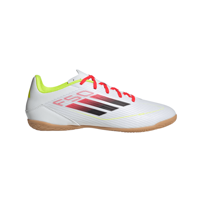 Adidas F50 Club IN Indoor Football Shoes (White/Black/Solar Yellow)