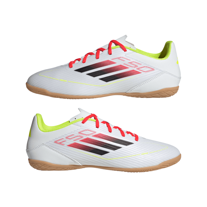 Adidas F50 Club IN Indoor Football Shoes (White/Black/Solar Yellow)