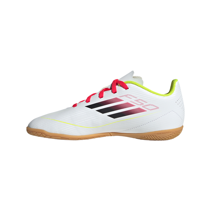 Adidas F50 Club Jnr IN Indoor Football Shoes (White/Black/Solar Yellow)