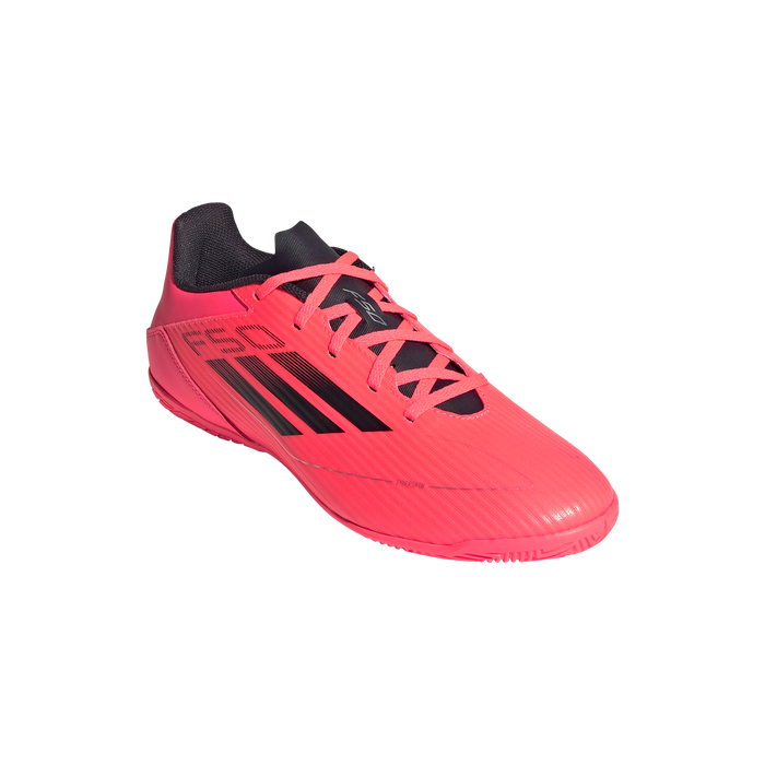 Adidas F50 Club Indoor Football Shoes (Turbo/Aurora Black/Platinum Metallic)