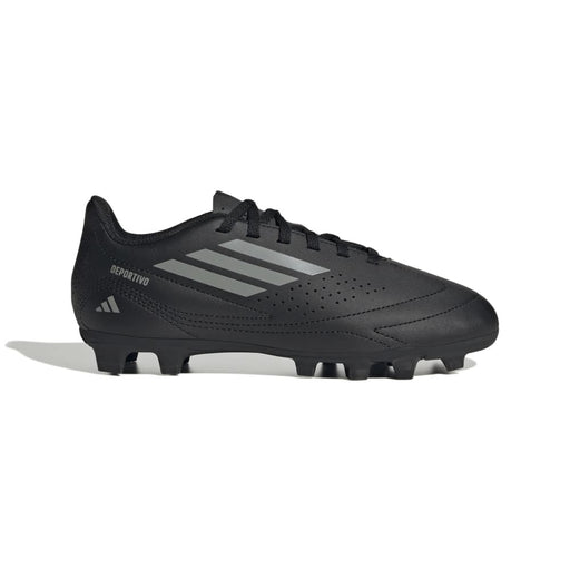 adidas Deportivo III FxG junior football boot in black and grey - outer side profile