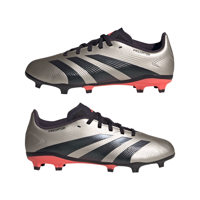 Adidas Predator League FG Junior Football Boots ((Platinum Metallic/Aurora Black/Carbon)