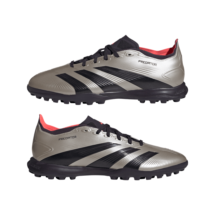 Adidas Predator League Turf Shoes (Platinum Metallic/Aurora Black/Turbo)