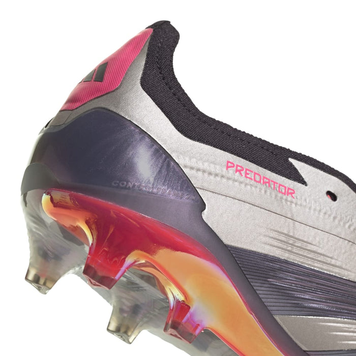 Adidas Predator Elite Fold-Over Tongue FG Football Boot (Platinum Metallic/Aurora Black/Carbon)