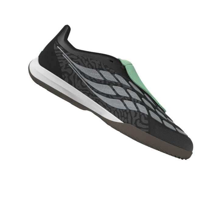Adidas Predator League Fold-Over Tongue Indoor Junior Football Shoes (Core Black/Silver Metallic/Pulse Mint)