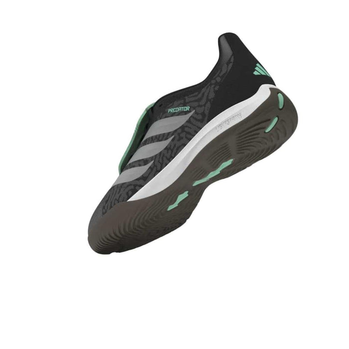 Adidas Predator League Fold-Over Tongue Indoor Junior Football Shoes (Core Black/Silver Metallic/Pulse Mint)