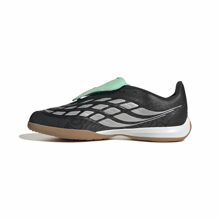 Adidas Predator League Fold-Over Tongue Indoor Junior Football Shoes (Core Black/Silver Metallic/Pulse Mint)