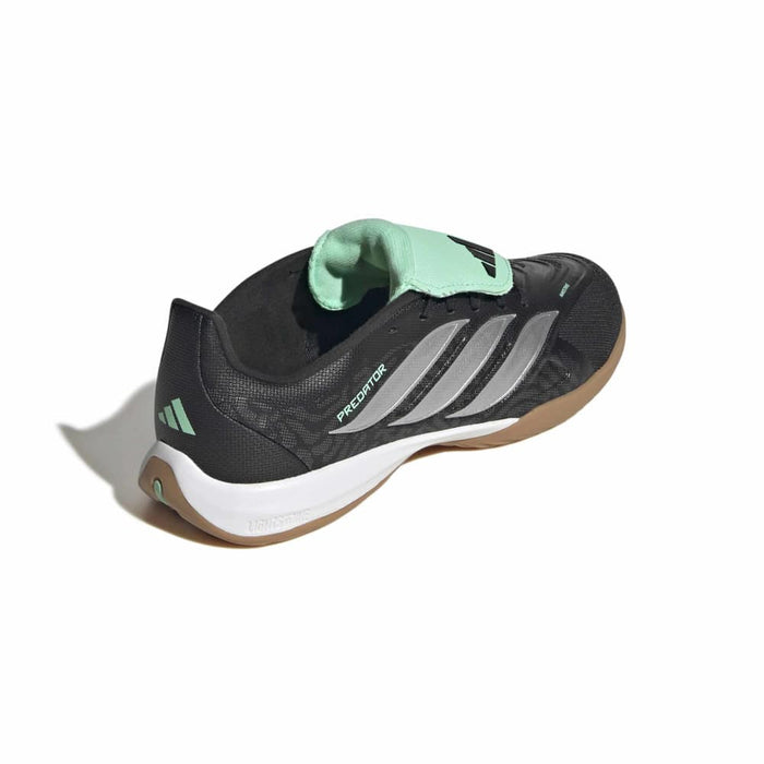 Adidas Predator League Fold-Over Tongue Indoor Junior Football Shoes (Core Black/Silver Metallic/Pulse Mint)