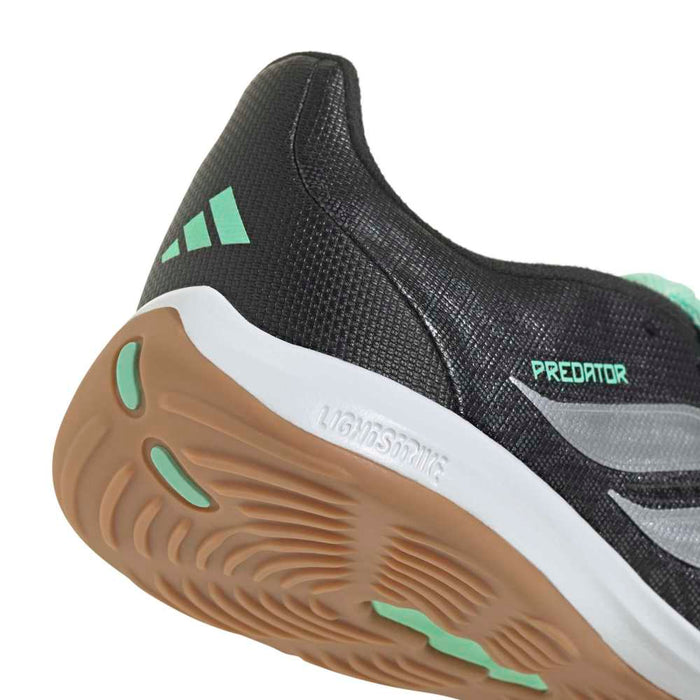Adidas Predator League Fold-Over Tongue Indoor Junior Football Shoes (Core Black/Silver Metallic/Pulse Mint)