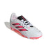 adidas Predator Club FG/MG junior football boot in white and solar turbo - front angle