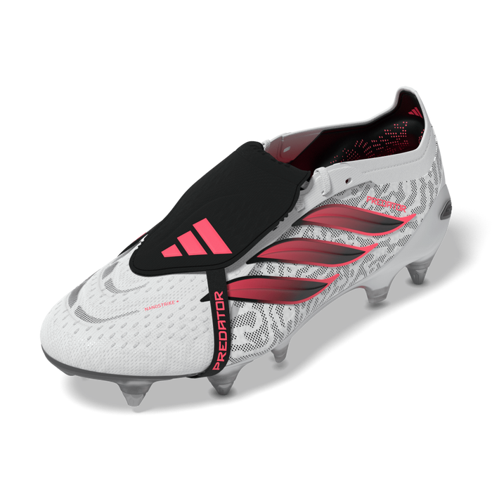 Predator Elite Fold-Over Tongue SG Football Boots (White/Solar Purple/Solar Turbo)