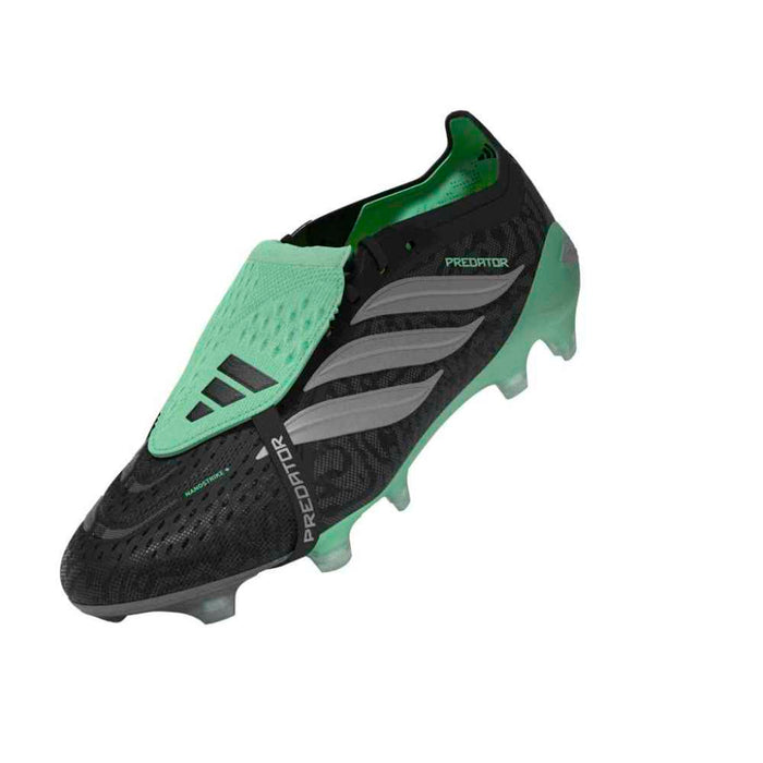 adidas Predator Elite Fold-Over Tongue FG football boot in core black, silver metallic and pulse mint