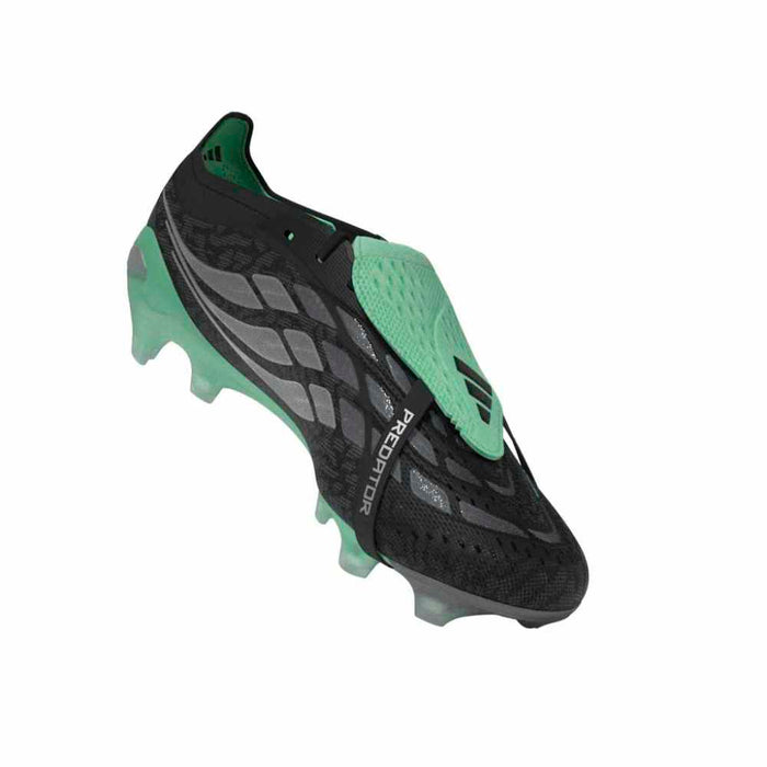 adidas Predator Elite Fold-Over Tongue FG football boot in core black, silver metallic and pulse mint