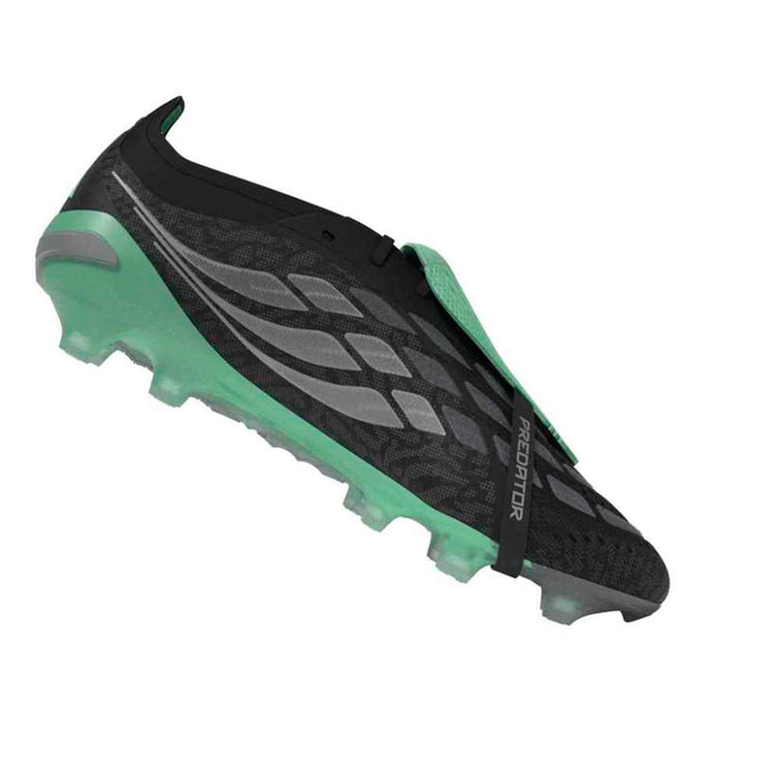 adidas Predator Elite Fold-Over Tongue FG football boot in core black, silver metallic and pulse mint