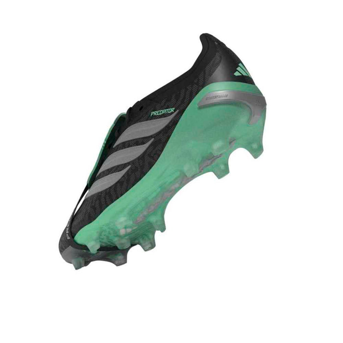 adidas Predator Elite Fold-Over Tongue FG football boot in core black, silver metallic and pulse mint