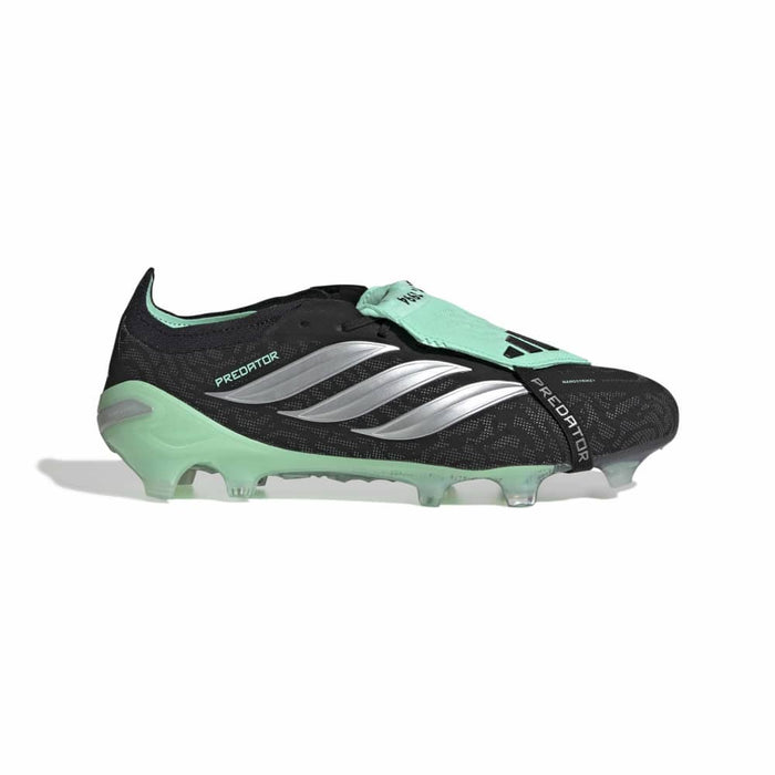 adidas Predator Elite Fold-Over Tongue FG football boot in core black, silver metallic and pulse mint