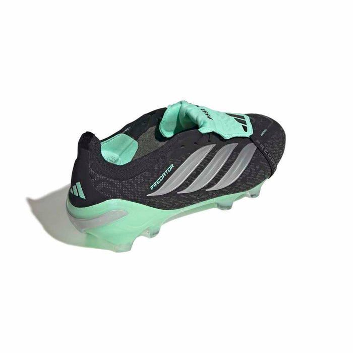 adidas Predator Elite Fold-Over Tongue FG football boot in core black, silver metallic and pulse mint