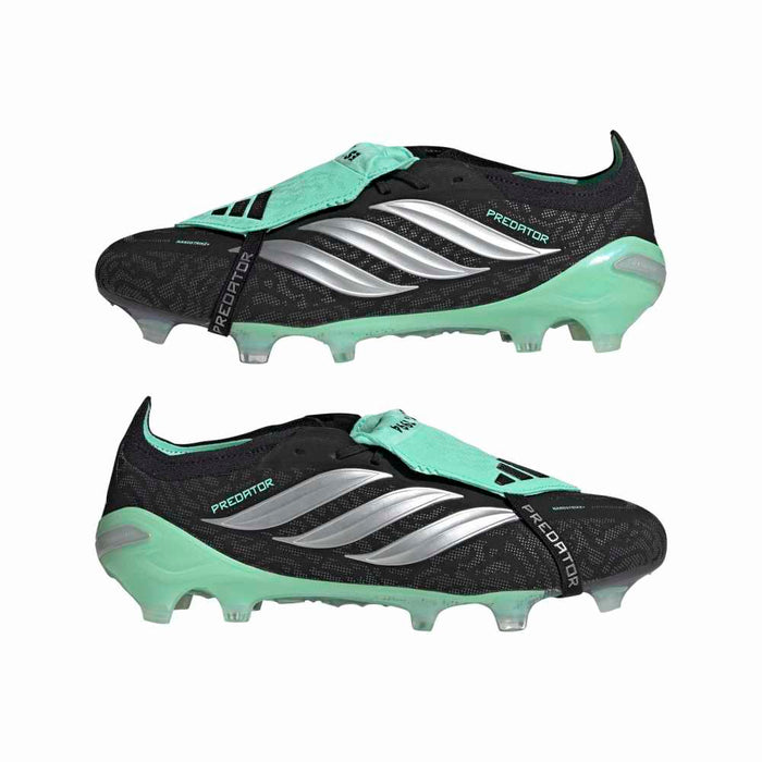 adidas Predator Elite Fold-Over Tongue FG football boot in core black, silver metallic and pulse mint