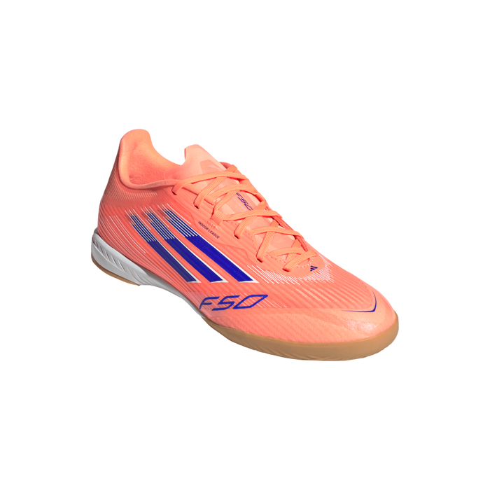 Adidas F50 League Indoor Football Shoes (Beam Orange/Lucid Blue/White)