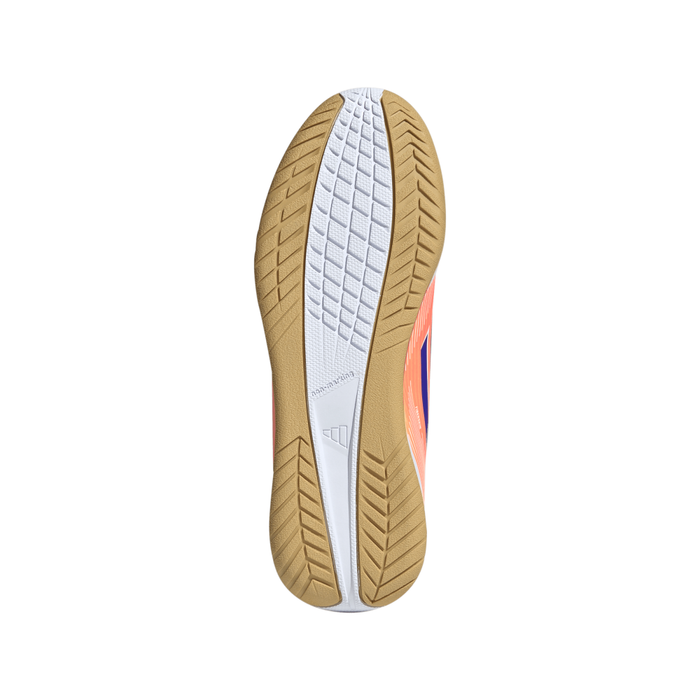 Adidas F50 League Jnr Indoor Football Shoes (Beam Orange/Lucid Blue/White)