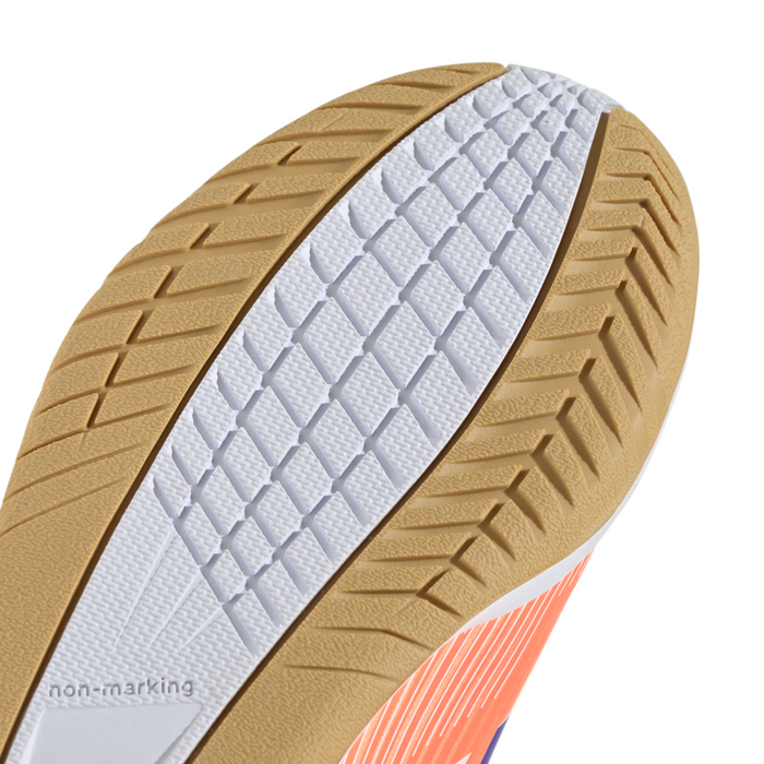 Adidas F50 League Jnr Indoor Football Shoes (Beam Orange/Lucid Blue/White)