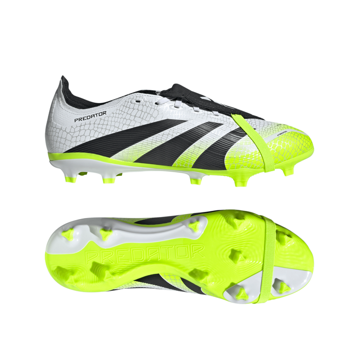 Adidas Predator League Fold-Over Tongue FG/MG Boots (White/Black/Lucid Lemon)