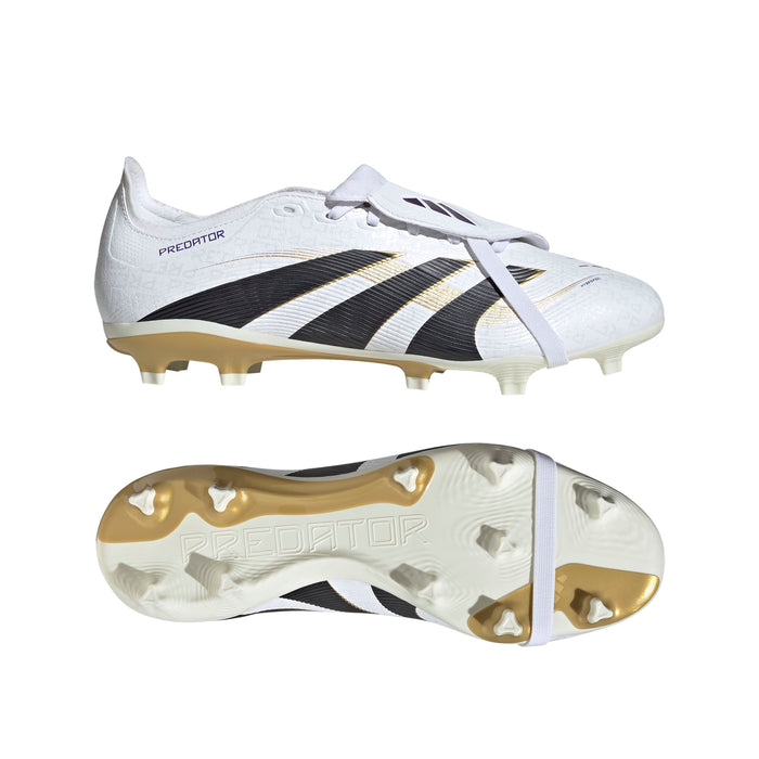 Adidas Predator League Fold-Over Tongue FG Football Boots (White/Core Black/Gold Metallic)