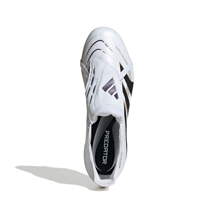 Adidas Predator League Fold-Over Tongue FG Football Boots (White/Core Black/Gold Metallic)