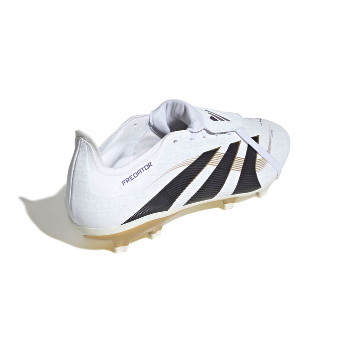 Adidas Predator League Fold-Over Tongue FG Football Boots (White/Core Black/Gold Metallic)