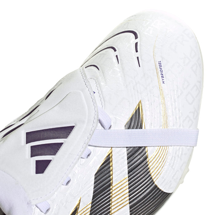 Adidas Predator League Fold-Over Tongue FG Football Boots (White/Core Black/Gold Metallic)