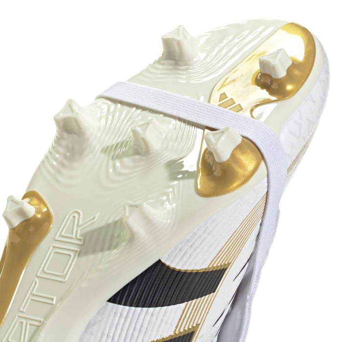Adidas Predator League Fold-Over Tongue FG Football Boots (White/Core Black/Gold Metallic)