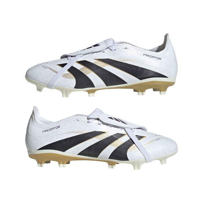 Adidas Predator League Fold-Over Tongue FG Football Boots (White/Core Black/Gold Metallic)