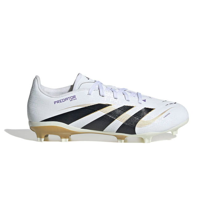 Adidas Predator League FG/MG Jnr Football Boots (White/Core Black/Gold Metallic)