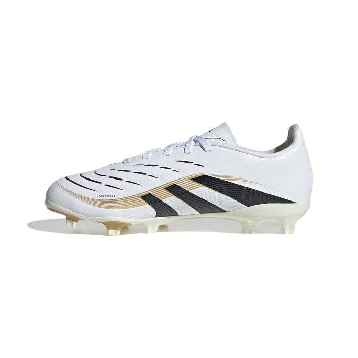 Adidas Predator League FG/MG Jnr Football Boots (White/Core Black/Gold Metallic)