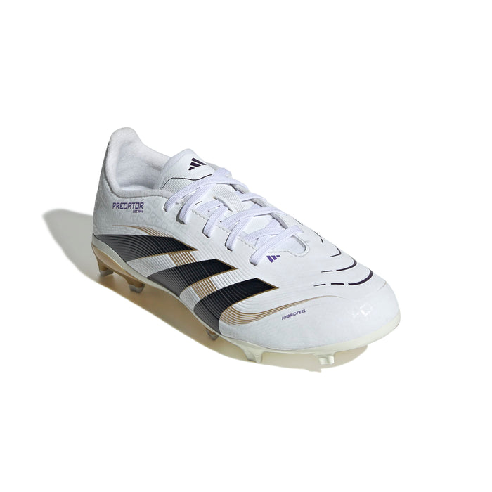 Adidas Predator League FG/MG Jnr Football Boots (White/Core Black/Gold Metallic)