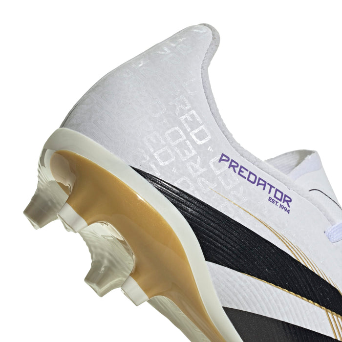 Adidas Predator League FG/MG Jnr Football Boots (White/Core Black/Gold Metallic)