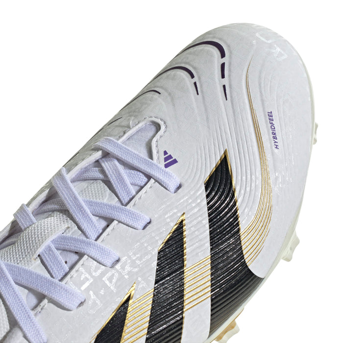 Adidas Predator League FG/MG Jnr Football Boots (White/Core Black/Gold Metallic)