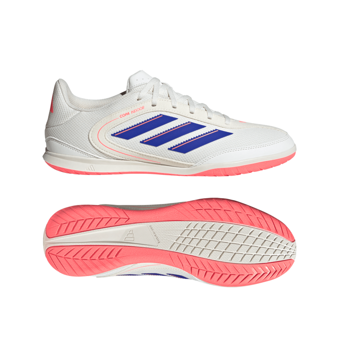 Adidas Copa Indoor Court Shoes (Off White/Lucid Blue/Coral)