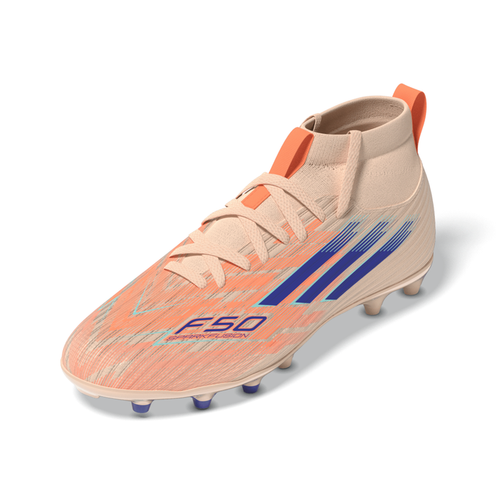 Adidas F50 Sparkfusion League FG/AG Jnr Football Boots (Bliss Orange/Lucid Blue/Beam Orange)