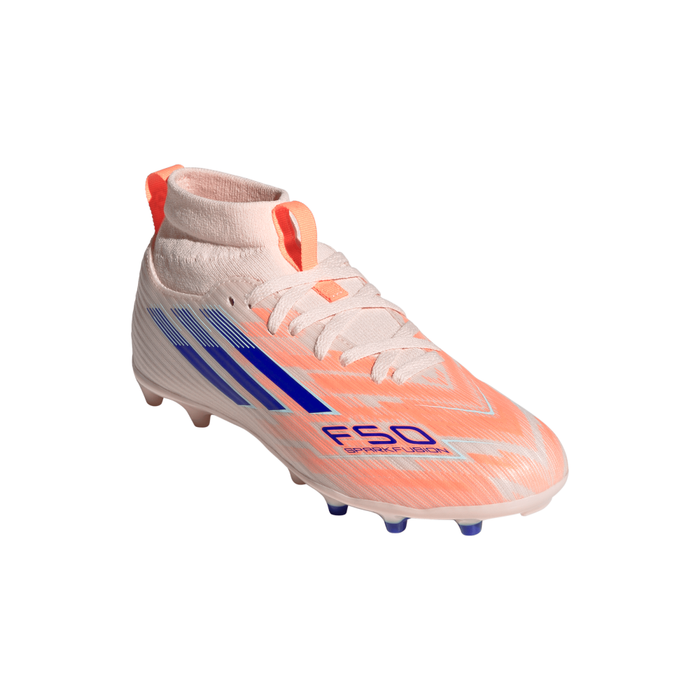 Adidas F50 Sparkfusion League FG/AG Jnr Football Boots (Bliss Orange/Lucid Blue/Beam Orange)